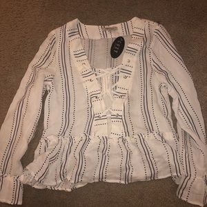 Navy & white summer blouse